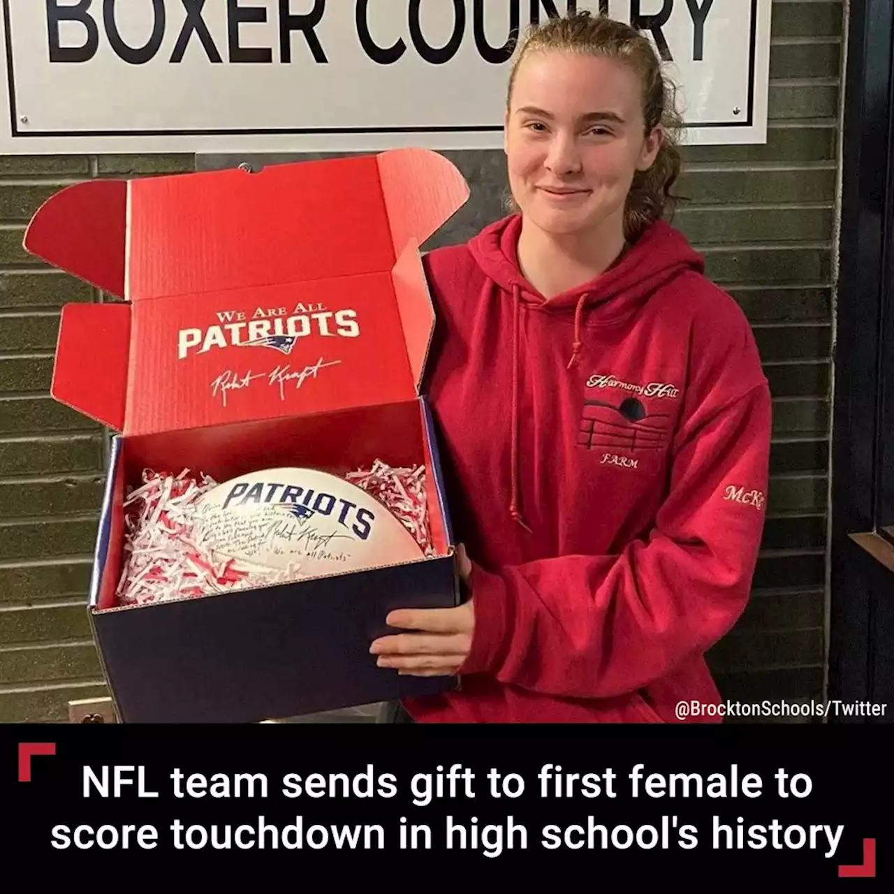 Patriots, Robert Kraft sent gift to first female to score touchdown in Massachusetts high school's history