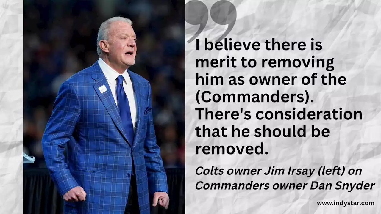 Colts owner Jim Irsay 'believes there's merit' to remove Daniel Snyder as Washington owner