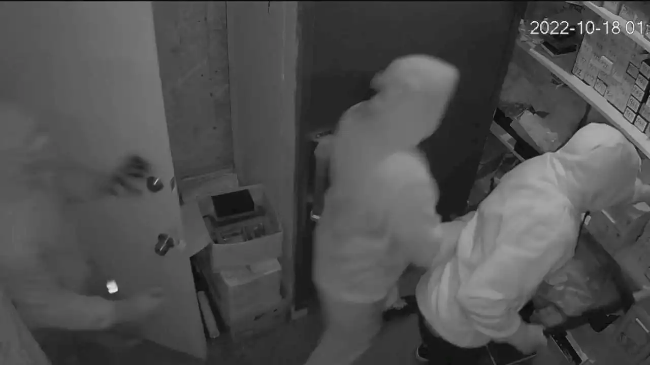 Video show burglars raiding San Francisco coin shop