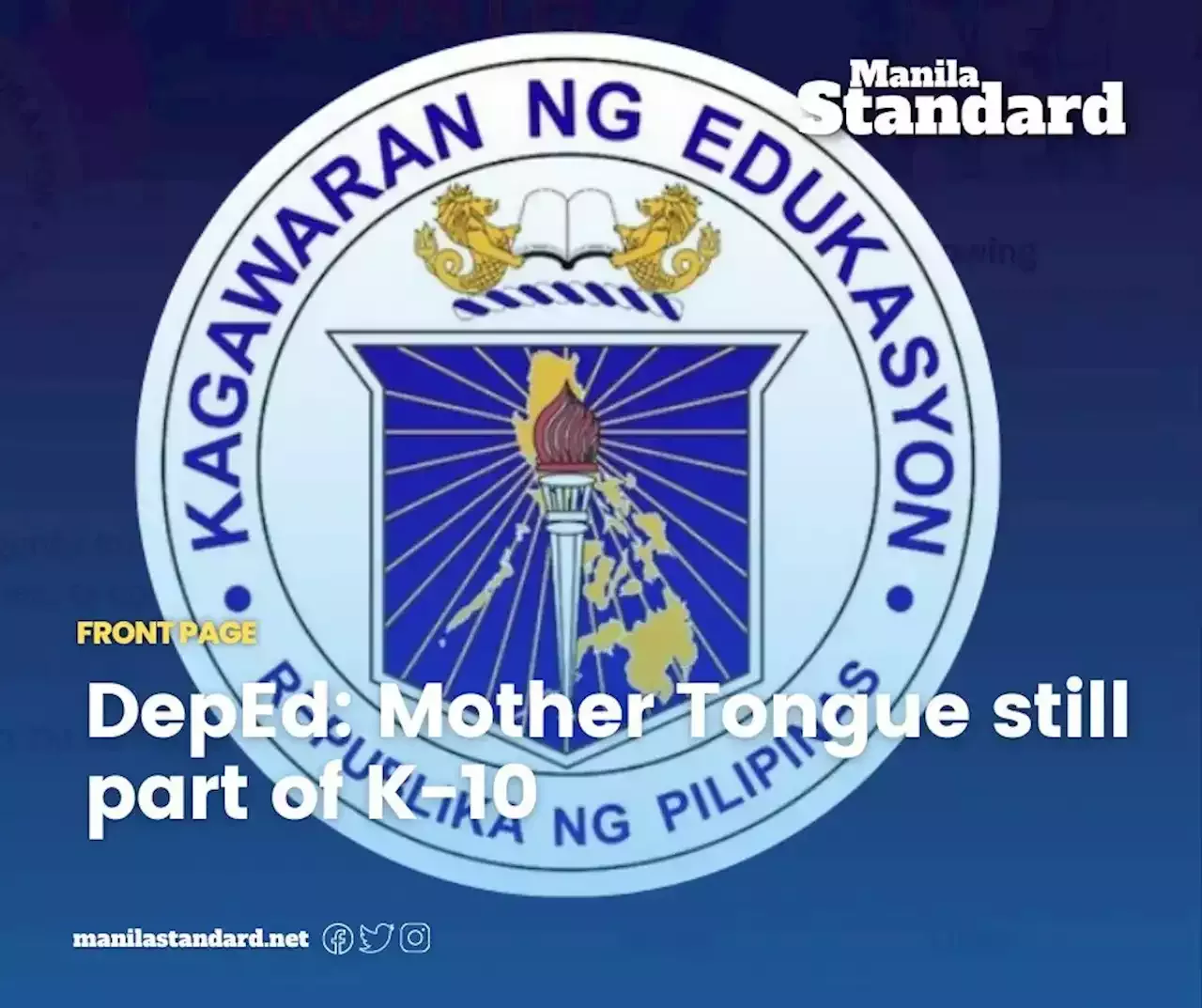 Deped Mother Tongue Still Part Of K 10 Philippines Head Topics 6351