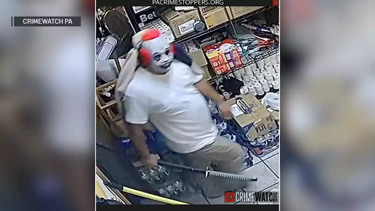 Masked 'Clown' Caught on Cam Using Sword to Rob Poconos Store