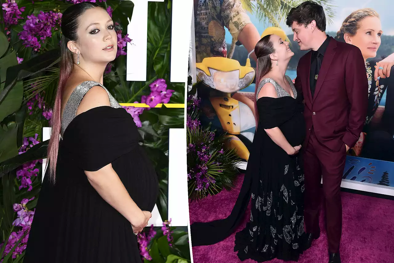 Pregnant Billie Lourd shows off baby bump on ‘Ticket to Paradise’ red carpet