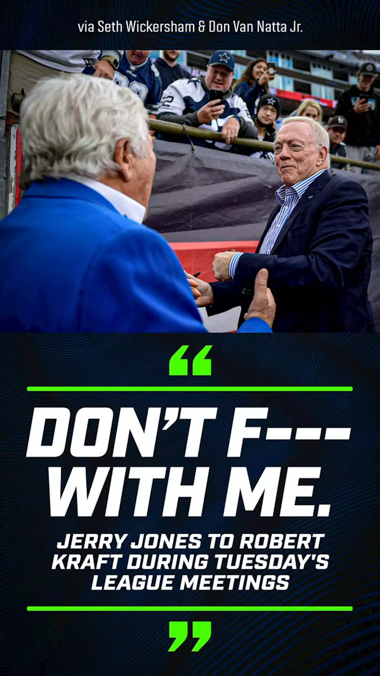 Jerry Jones, Robert Kraft Had Tense Exchange in Owners Meeting, per Report