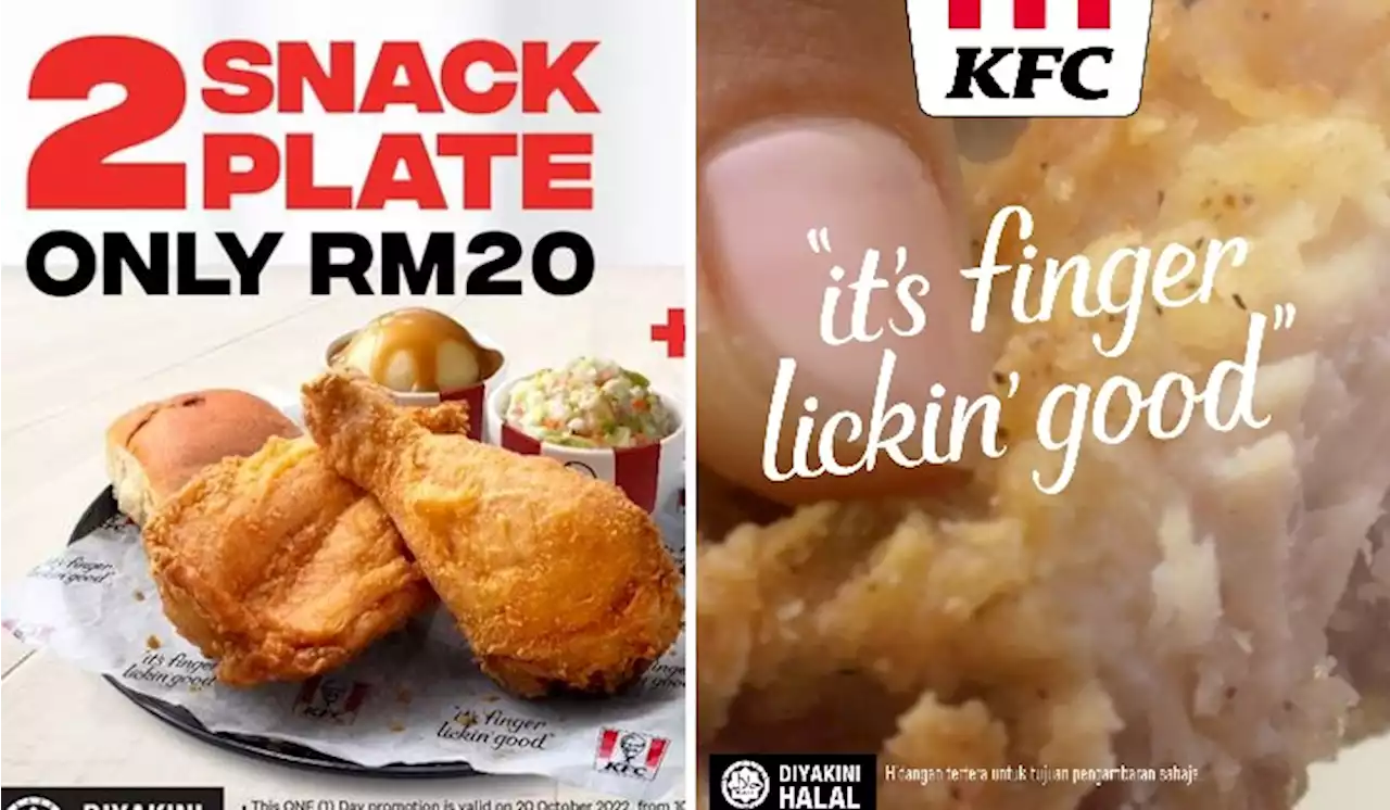 Get 2 KFC Snack Plate For Just RM20, Only Available On 20 October | TRP