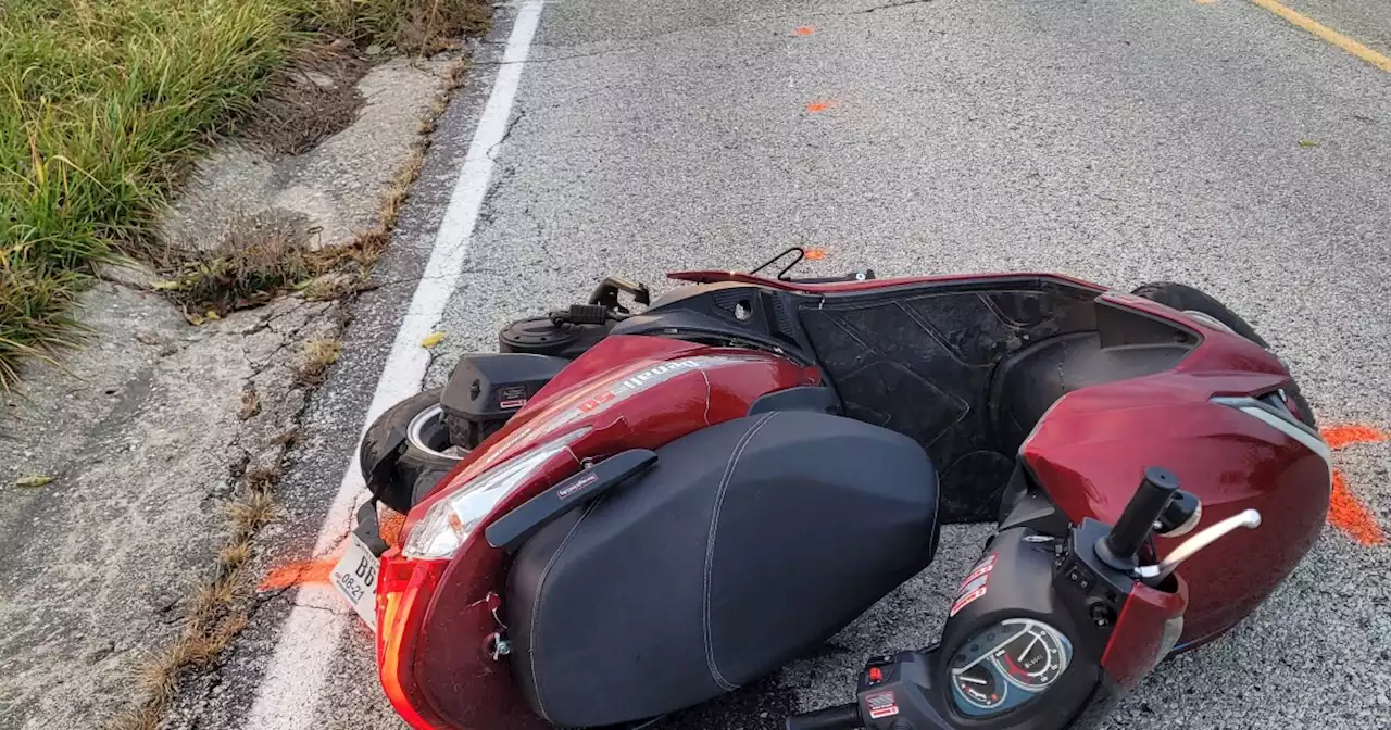 Man dies after being ejected from scooter in crash near I-70 overpass in Hancock County