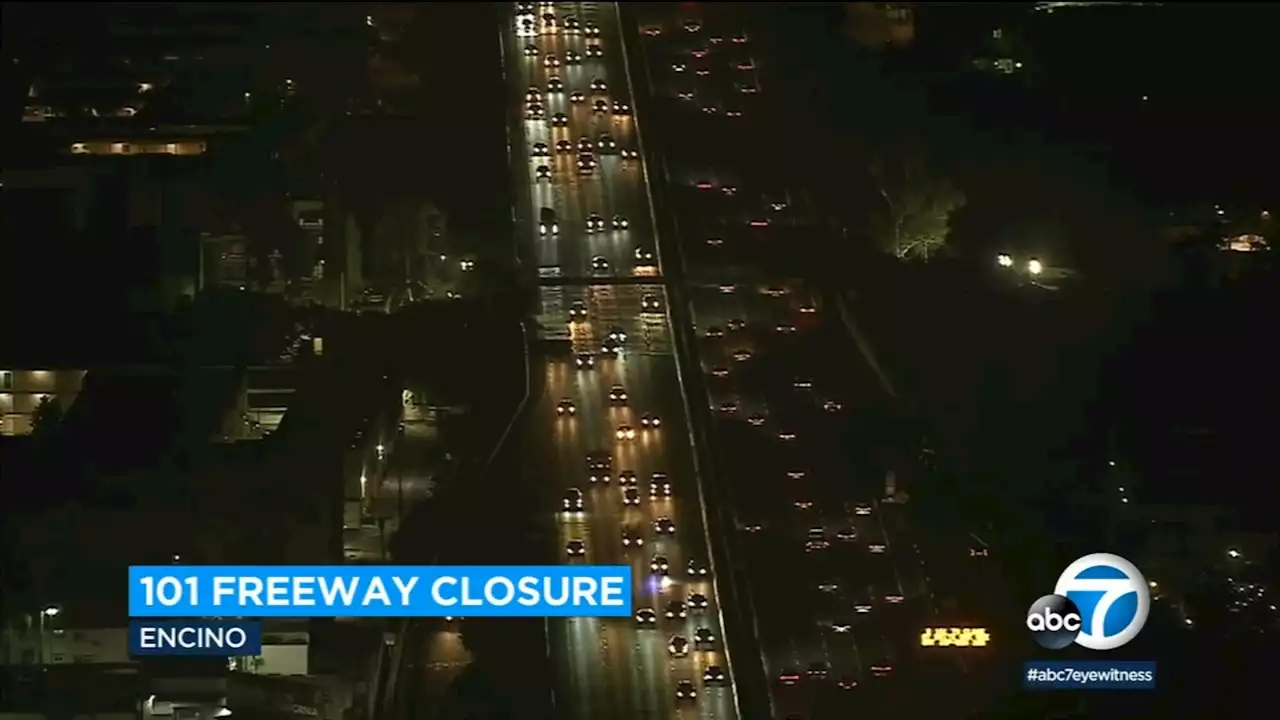 101 Freeway reopens ahead of schedule after overnight bridge demolition in Encino