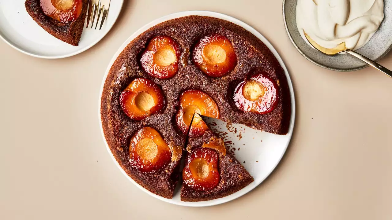 Apple-Walnut Upside-Down Cake