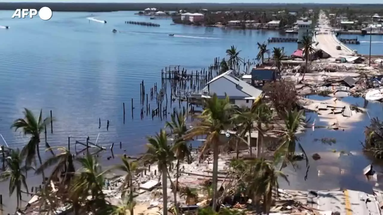 Florida, le devastanti conseguenze dell'uragano Ian riprese dall'alto