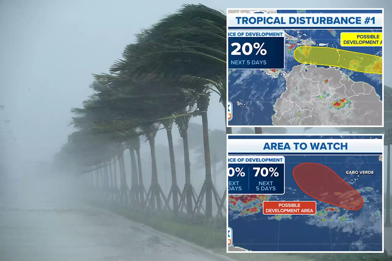 FOX Forecast Center monitors 2 Atlantic tropical disturbances for possible development