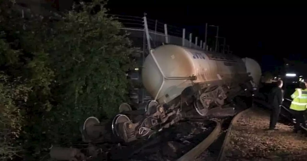 Train derails and crashes into Carlisle river with rail delays to last all day