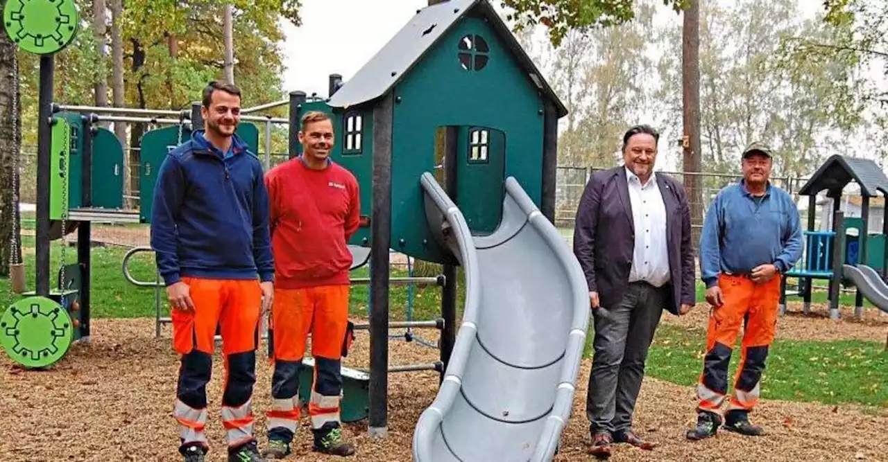 Spielplatz in der Teublitzer Höllohe besteht aus recycelten Materialien