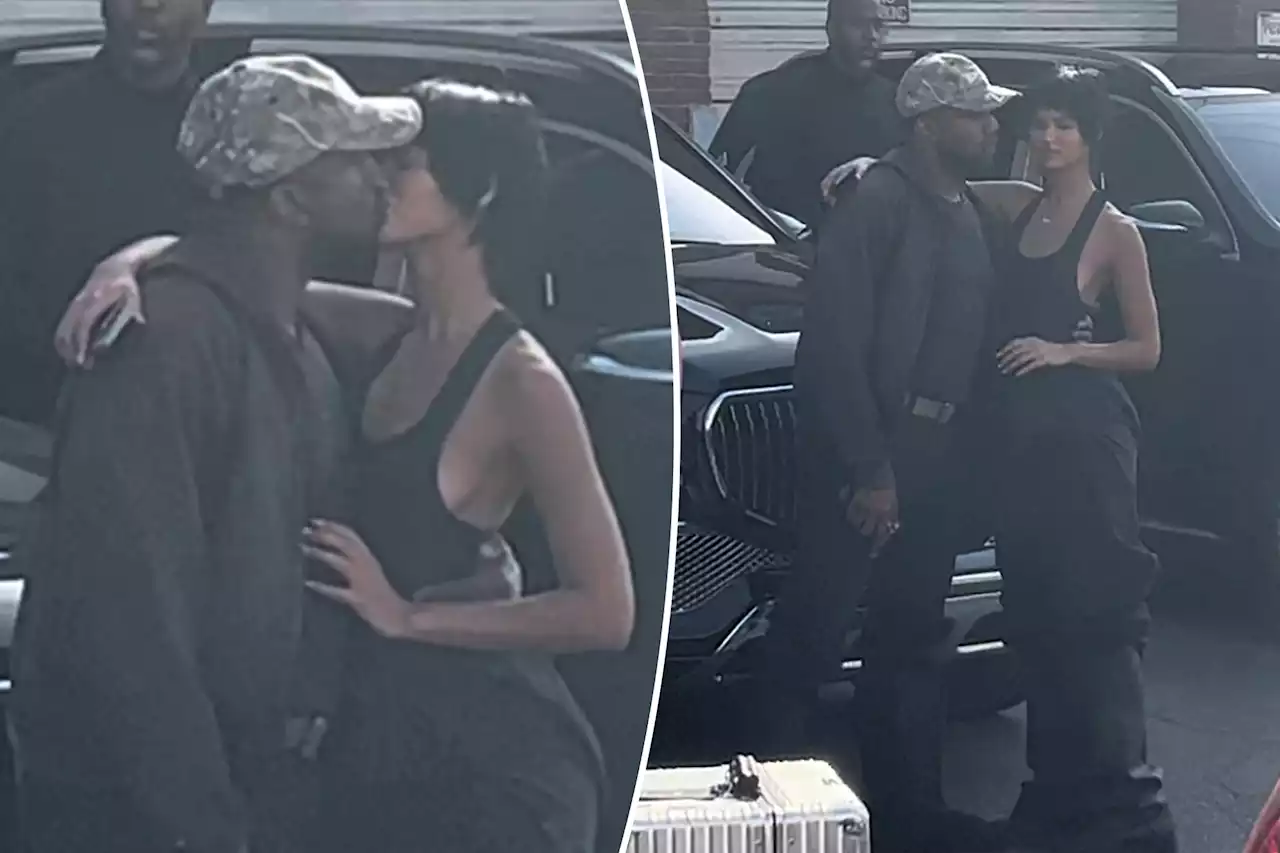 Kanye West and Juliana Nalú pack on the PDA amid rapper’s anti-Semitic remarks