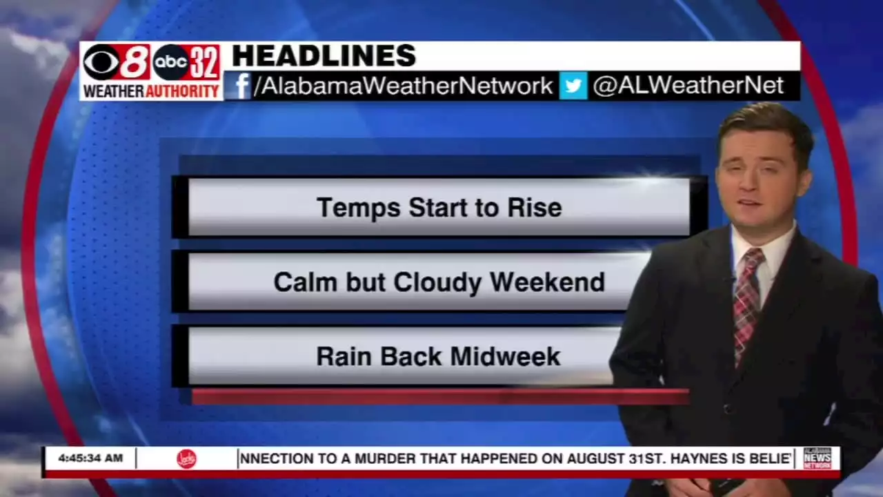 Weekend Warm Up With Low Rain Chances - Alabama News