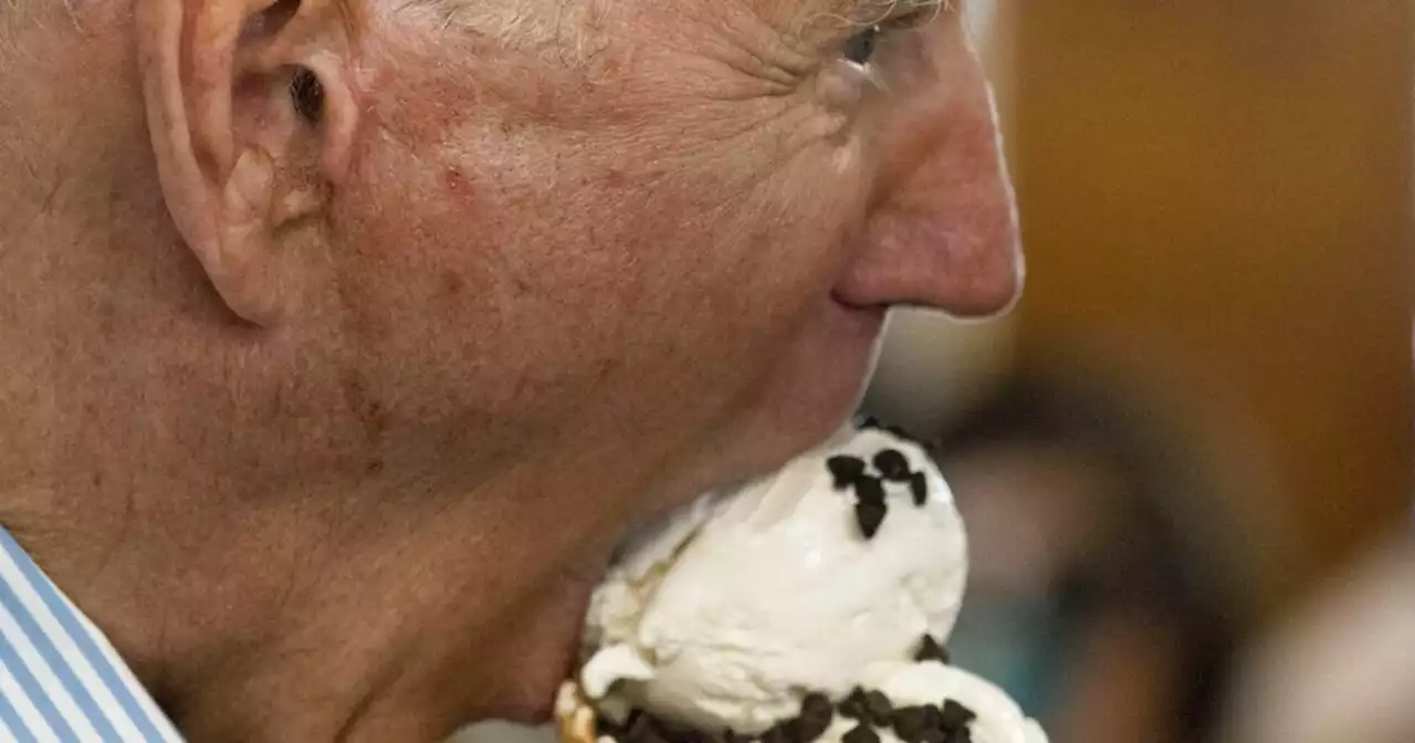 SEE IT: Ice cream-devouring Biden lights up Times Square