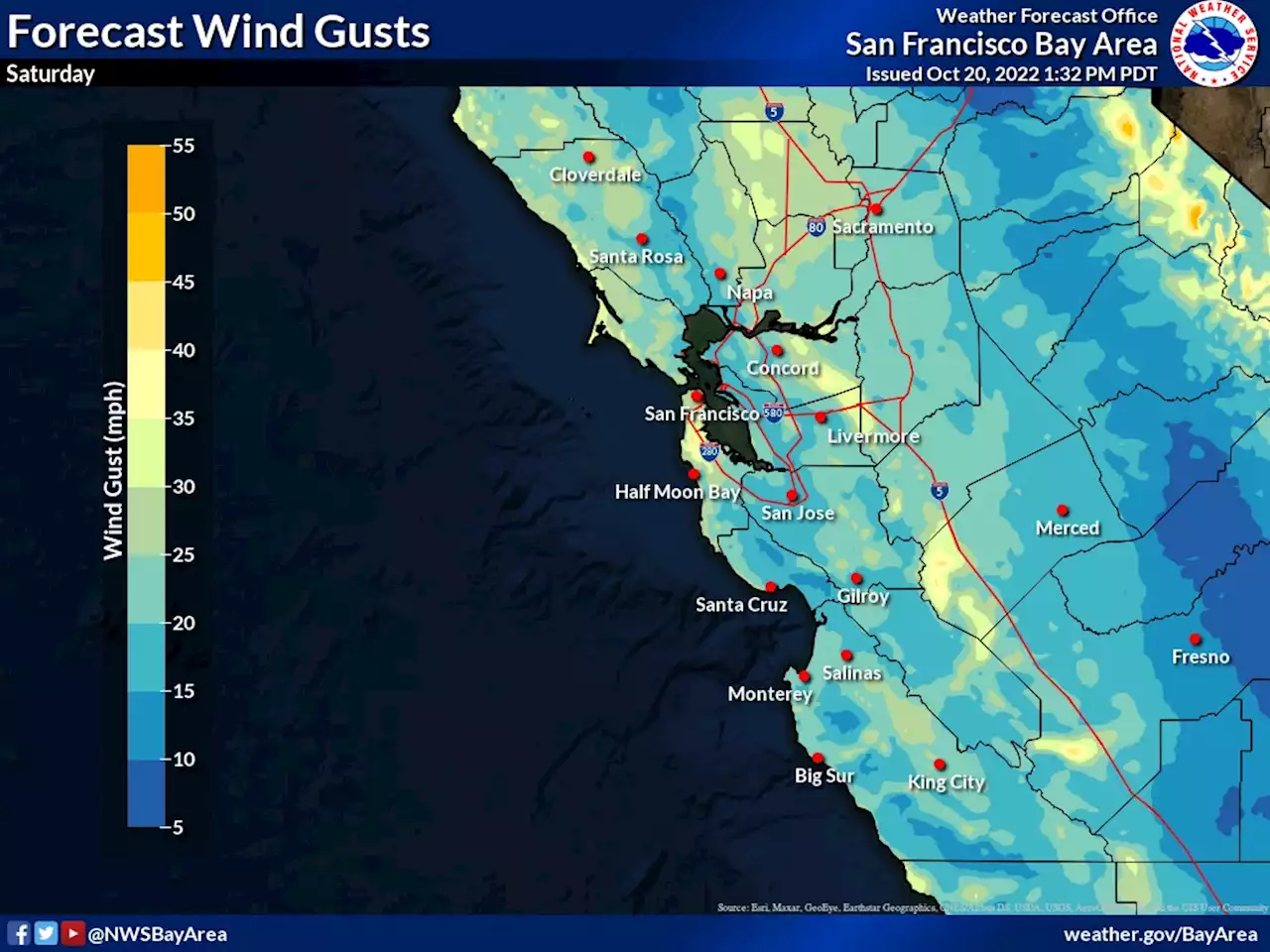 Bay Area weather: High winds, low humidity expected this weekend