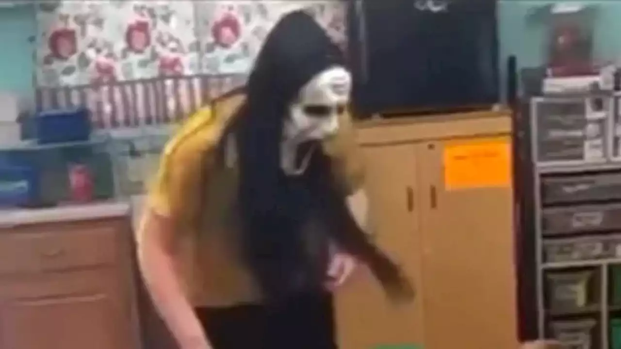 Daycare workers caught on video in Halloween masks scaring children, charged with child abuse