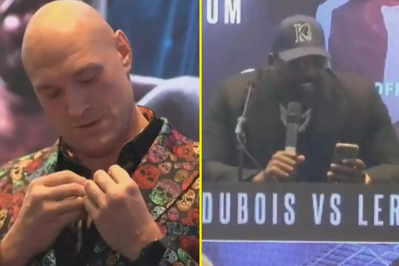 ‘Let's figure out how we’re going to sell out this stadium’ – Derek Chisora interrupts Tyson Fury press conference to call Eddie Hearn for business advice