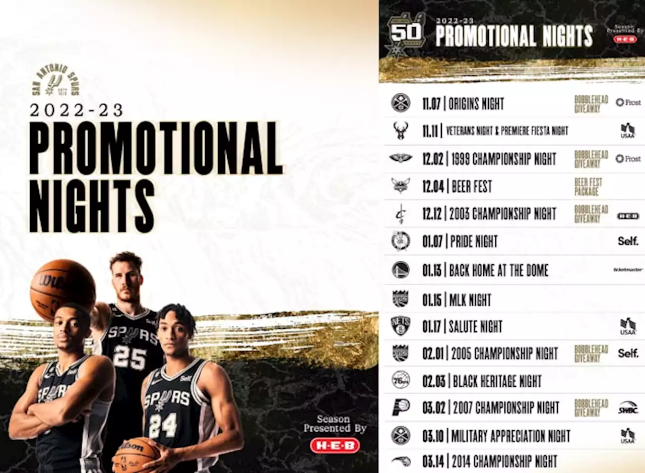 Spurs announce 50th anniversary promotional schedule