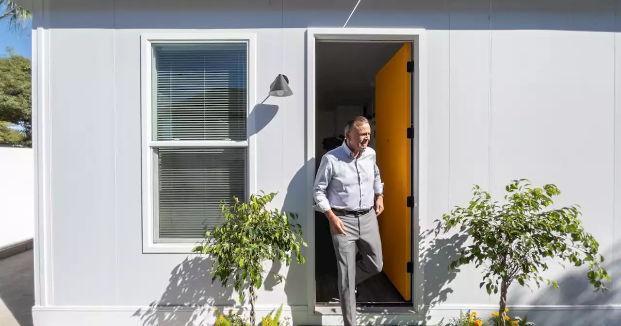 Column: $60,000 'casitas' and giant awnings: Caruso, Bass pitch cheaper homeless units