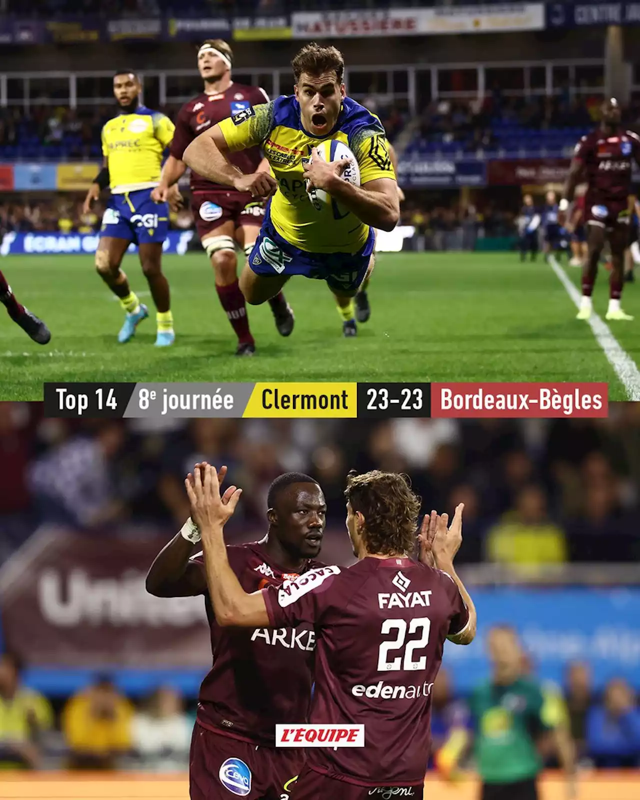 Résultat et résumé Clermont - Bordeaux-Bègles, match en direct - Top 14 2022-2023, 8e journée Aller, samedi 22 octobre 2022