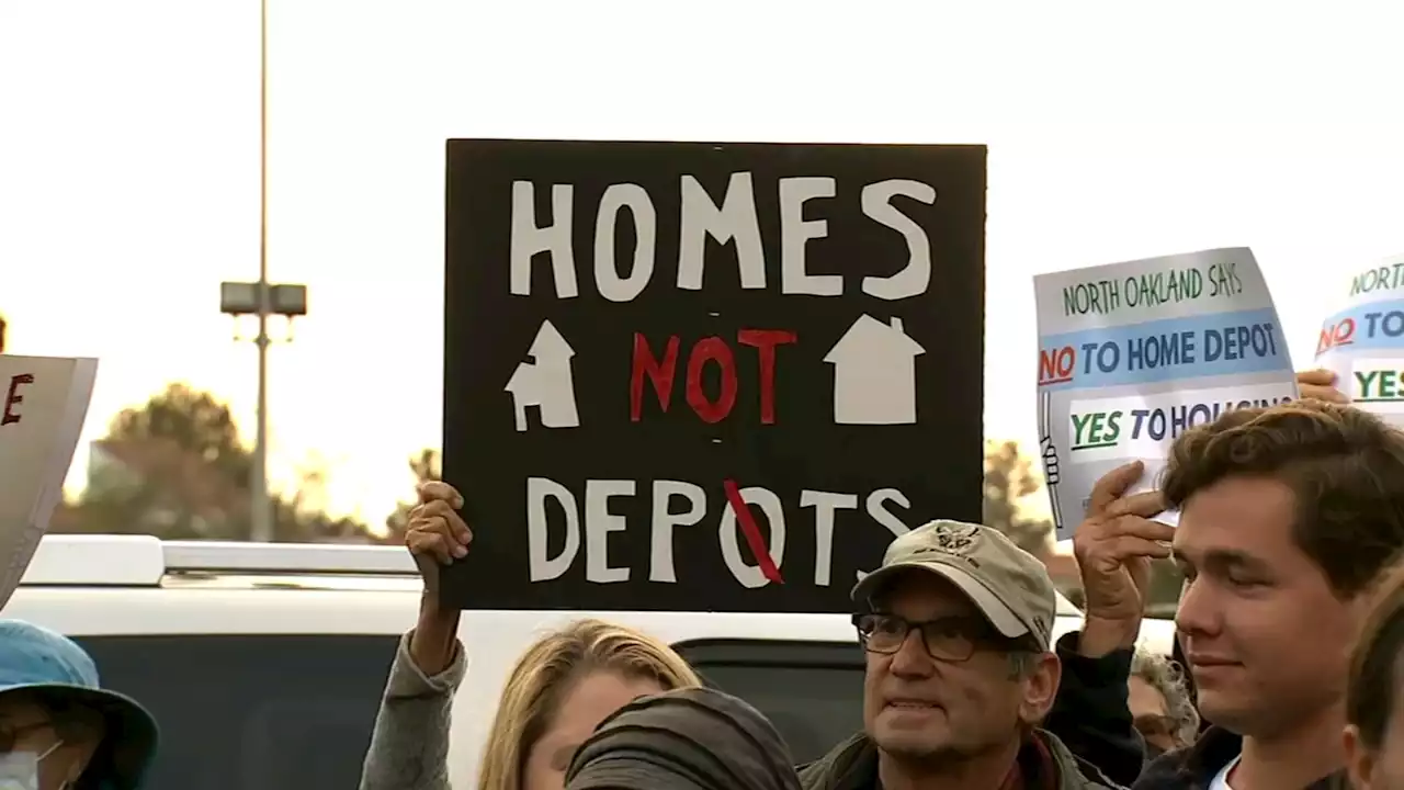 Oakland residents push for housing instead of Home Depot at vacant shopping center lot