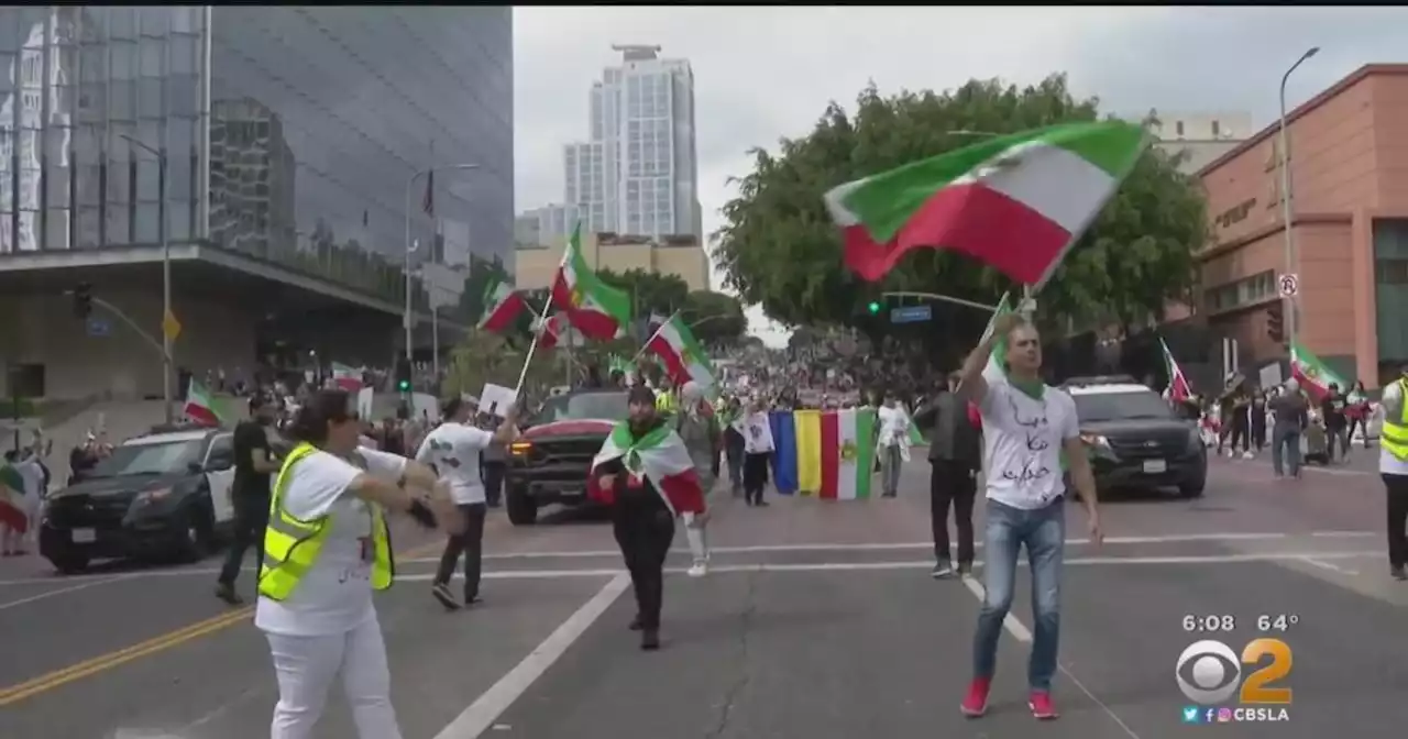 5,000 people march in Downtown LA to protest Iranian government