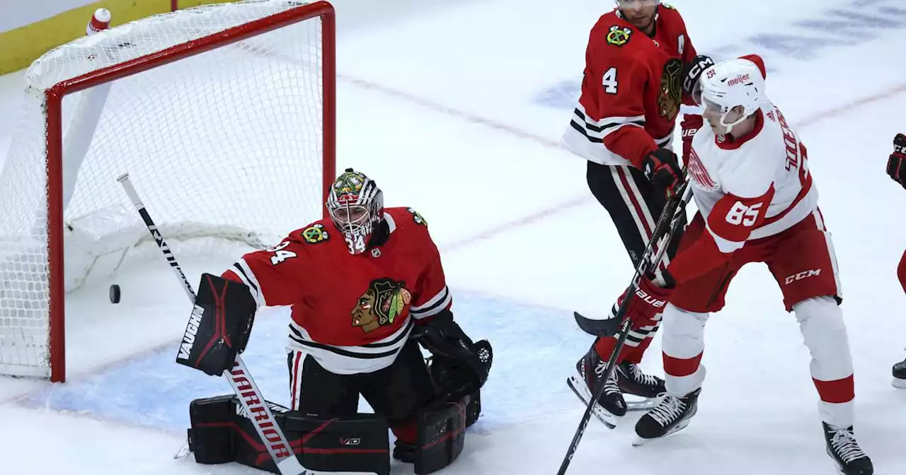 3 things we learned from Chicago Blackhawks practice, including Petr Mrázek’s injury opening the door for a goalie prospect