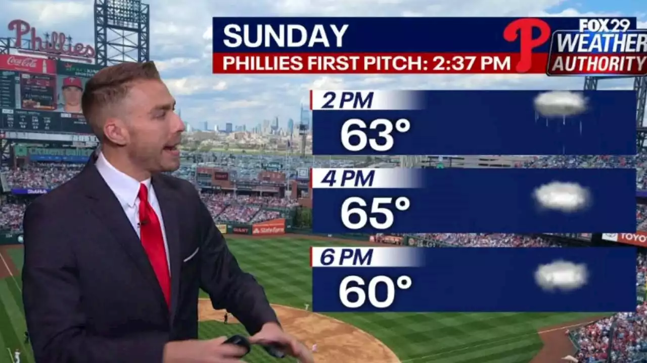 Weather Authority: Pop-up showers expected through Phillies game Sunday - but it's not a washout!