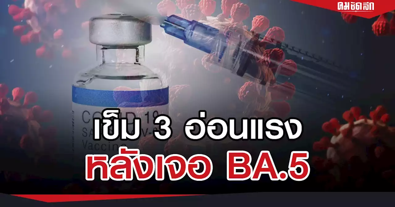 'โอไมครอน' BA.4 - BA.5 ทำ ประสิทธิภาพวัคซีนโควิด เข็ม 3 อ่อนแรงภายใน 120 วัน