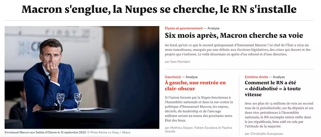 Six mois après, Macron n’a pas trouvé sa voie