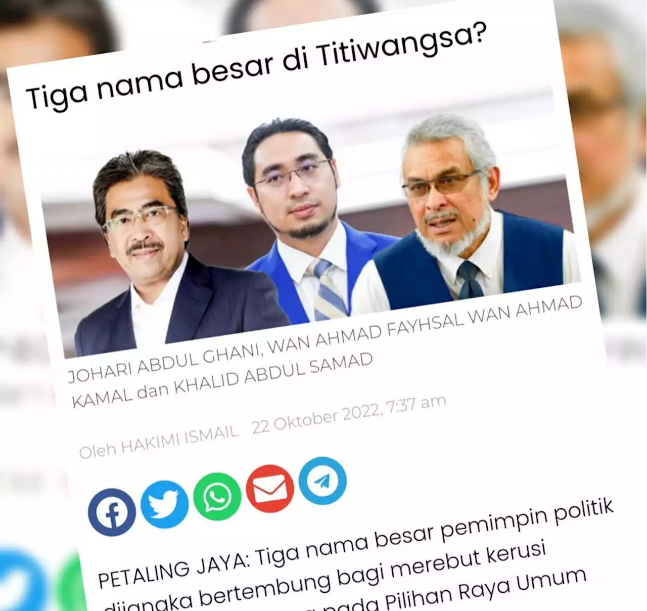 Khalid Samad sah tanding di Titiwangsa