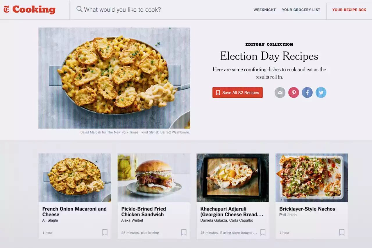 Someone Has to Say It: The New York Times’ “Election Day Recipes” Are Just Regular Recipes