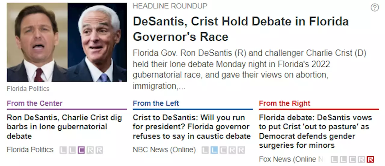 DeSantis, Crist Hold Debate in Florida Governor's Race