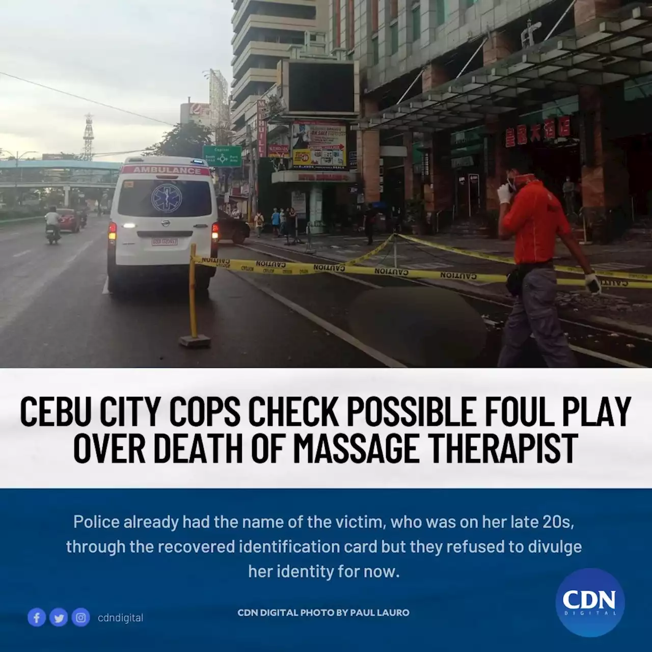 Cebu City cops check possible foul play over death of massage therapist