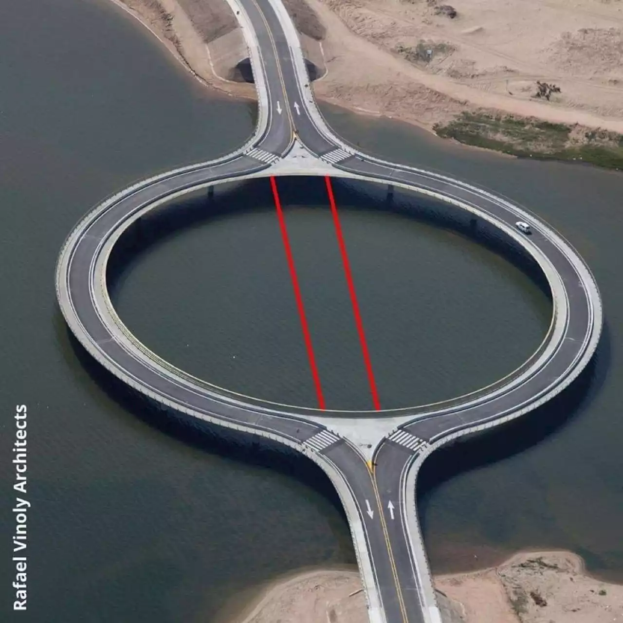 Circular Bridge Built to Slow Down Drivers