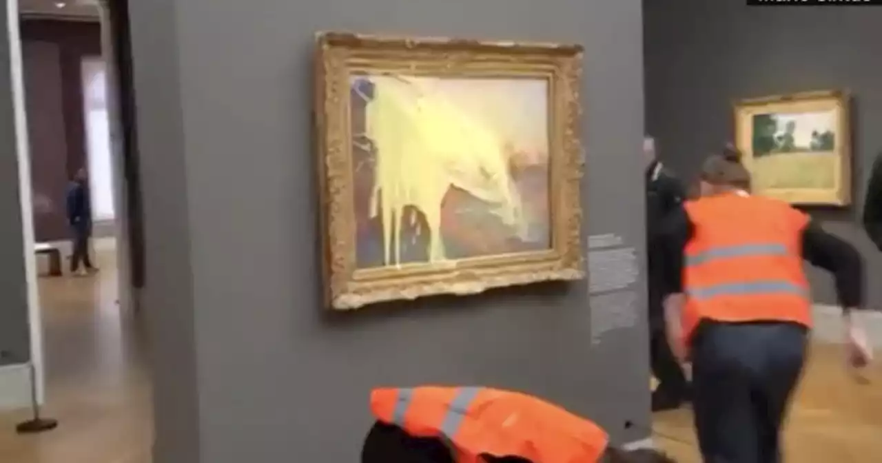 Climate protesters pelt Monet painting at German museum with mashed potatoes