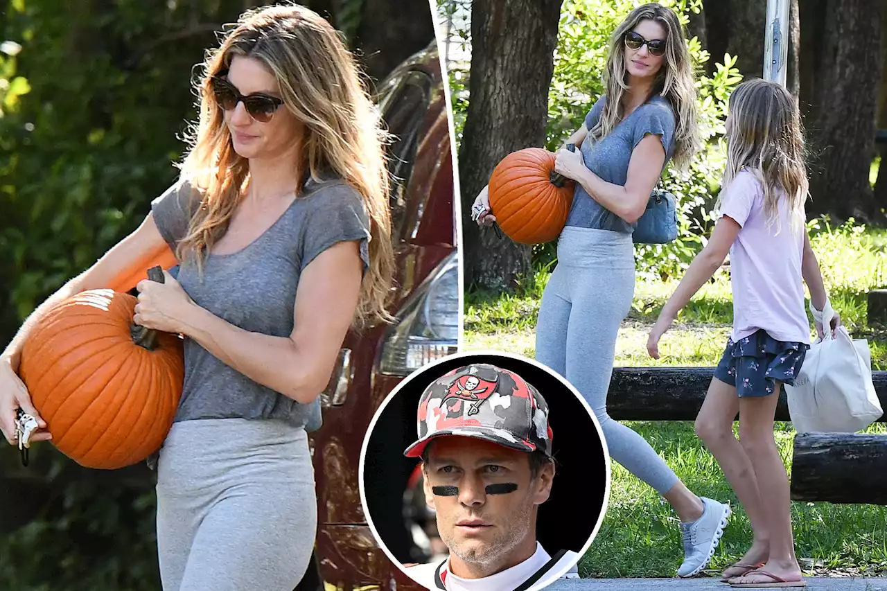 Gisele Bündchen takes kids to pumpkin patch in Miami amid Tom Brady woes