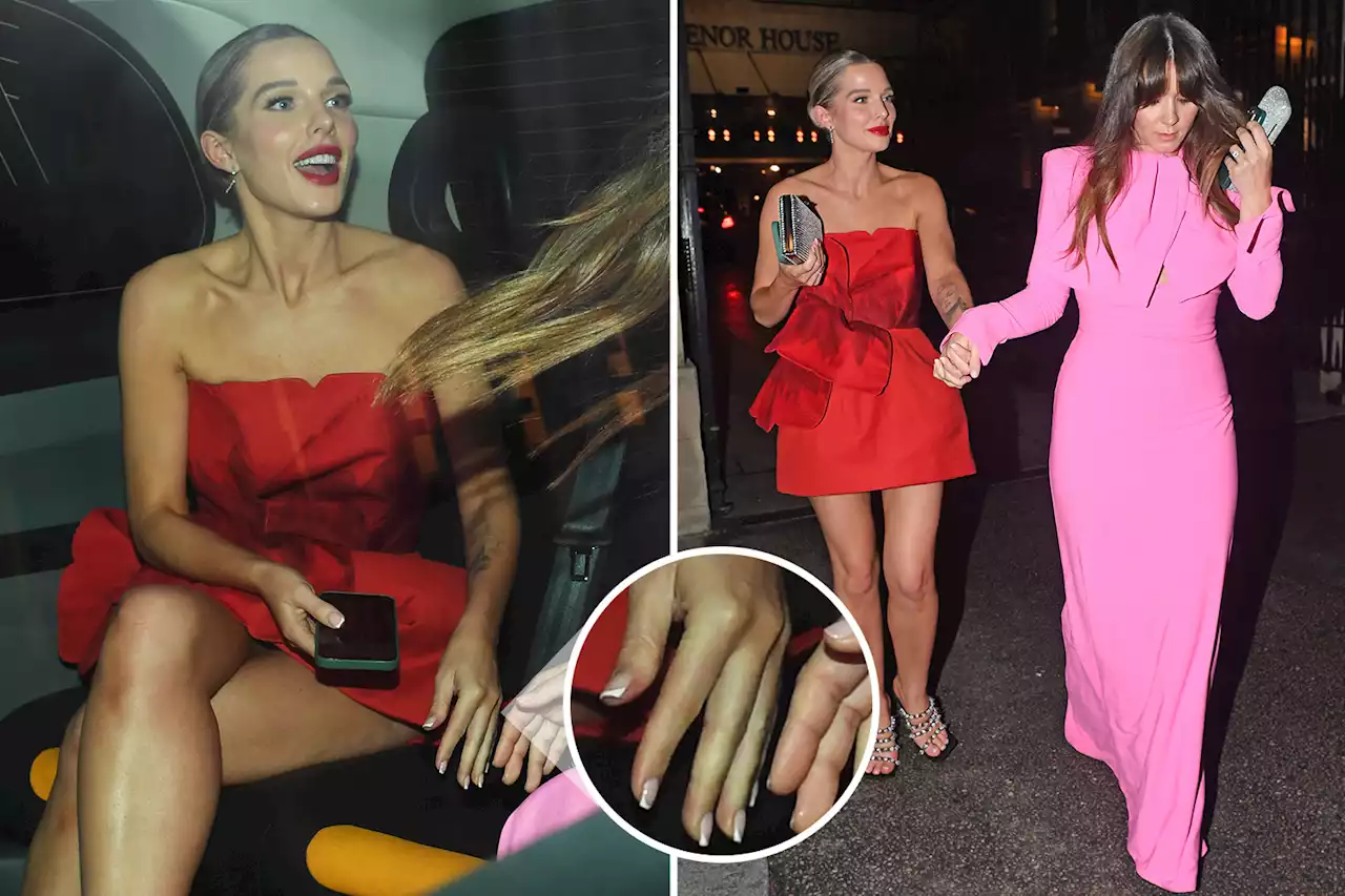 Helen Flanagan flashes ring-free hand as she leaves awards with Brooke Vincent