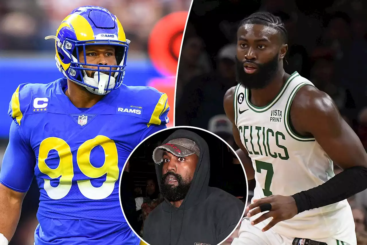 Aaron Donald, Jaylen Brown dump Kanye West’s Donda agency over anti-Semitic tirades