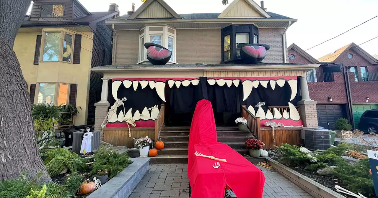 Toronto neighbours collaborate on epic monster home for Halloween