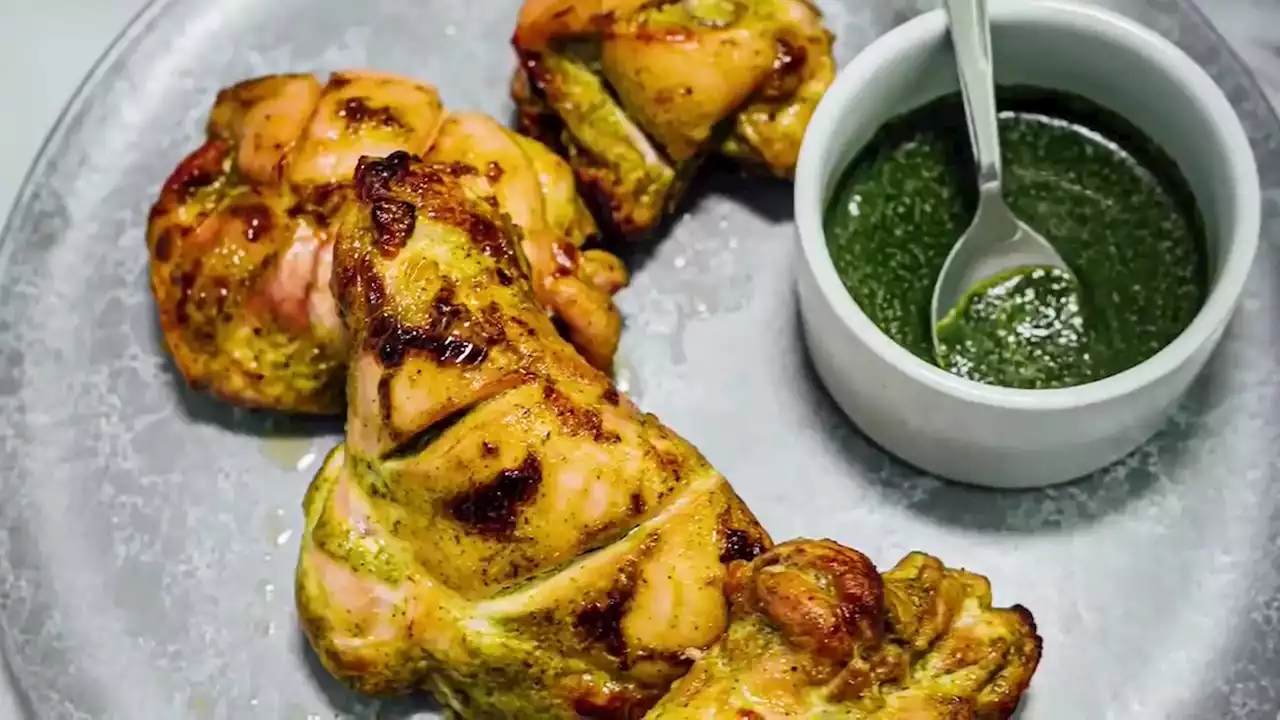 Roast Chicken with Cilantro-Mint Chutney Recipe - Nik Sharma