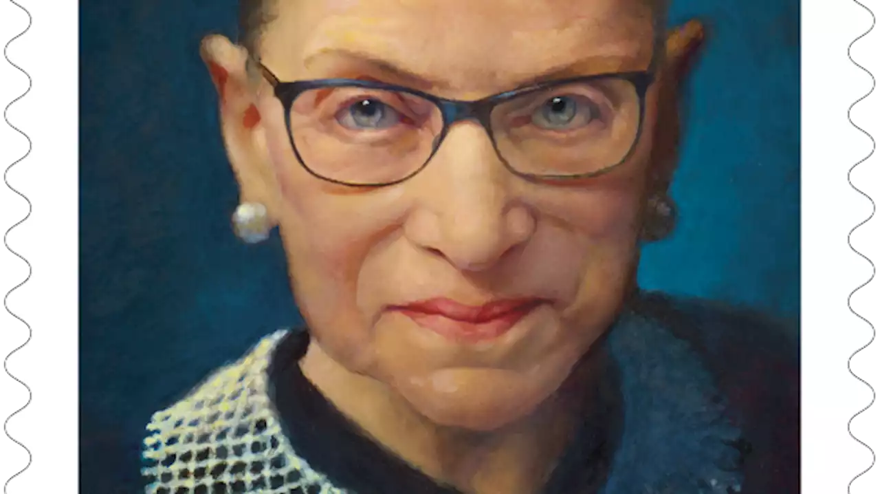 Ruth Bader Ginsburg is depicted on a new USPS stamp