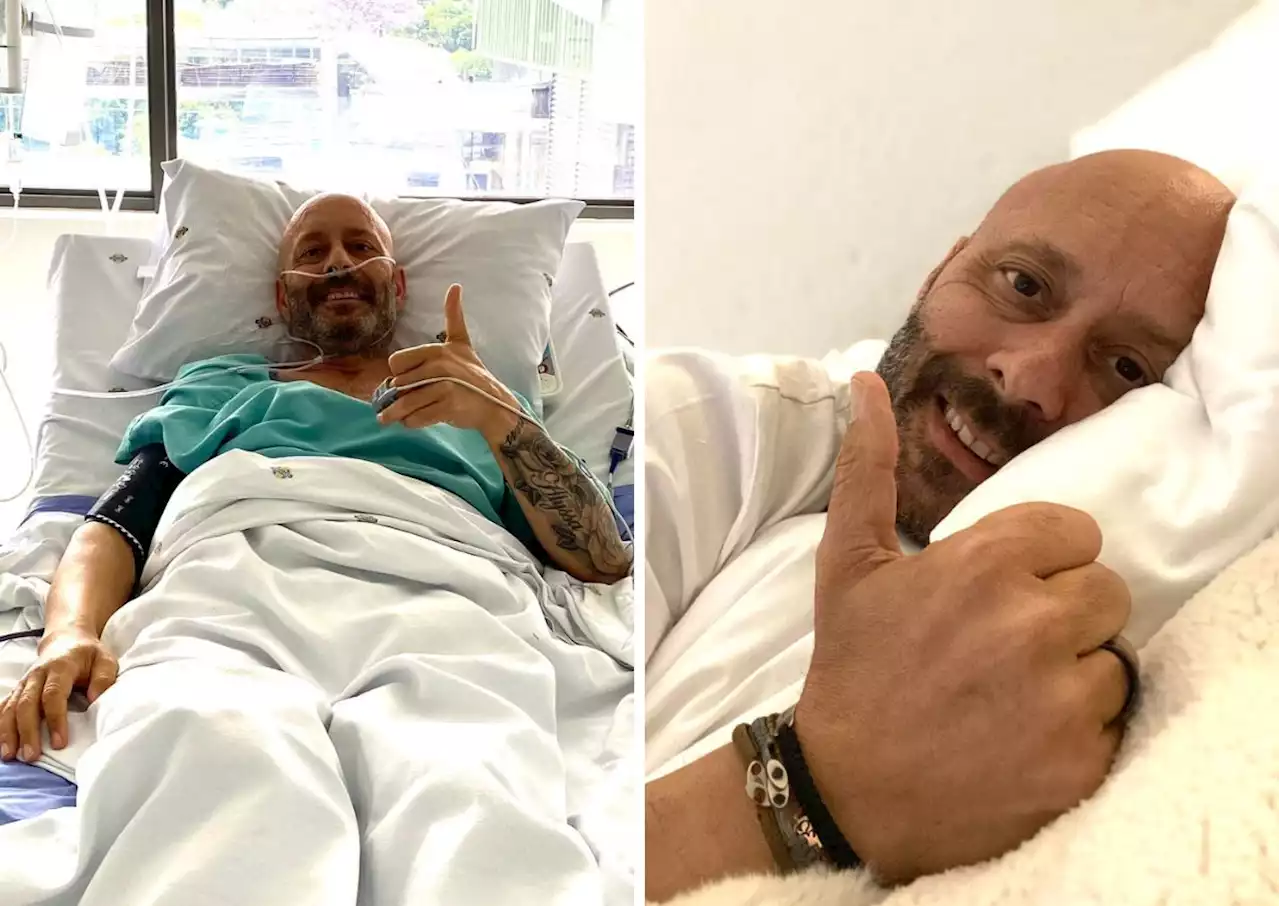 Mark Pilgrim is all smiles after surgery on collapsed lung