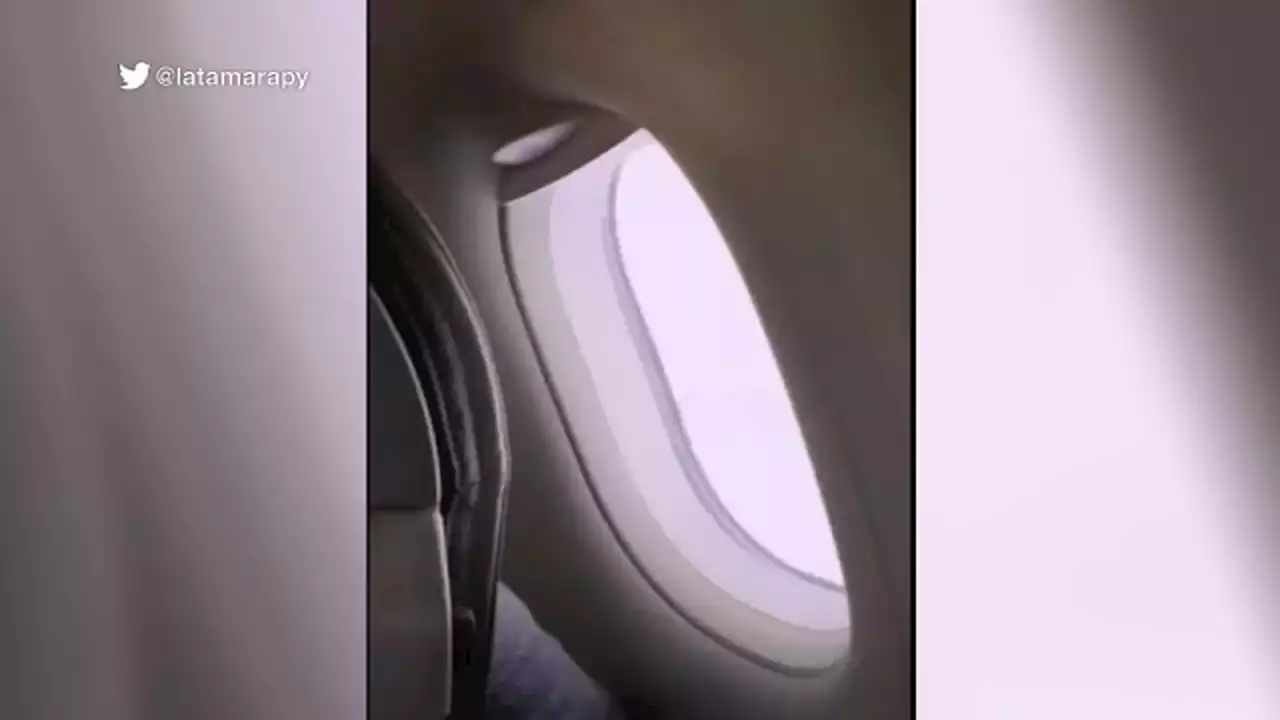 Video show terrifying moment Latam Airlines plane nose cracks during storm