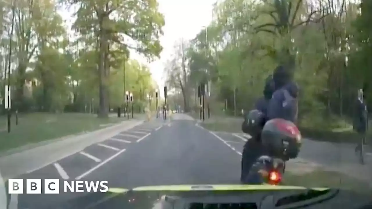 Police ram pair off scooter after 60mph pursuit