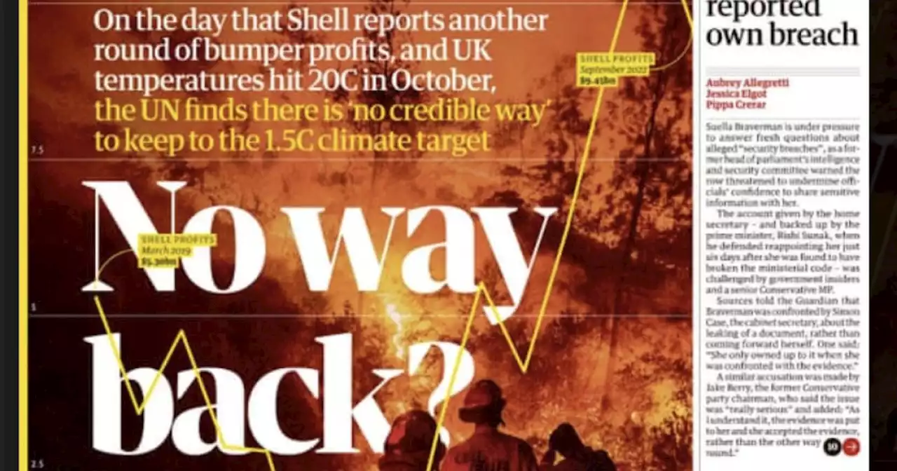 Une du jour. Face au réchauffement climatique, nous avons peut-être atteint le point de “non-retour”