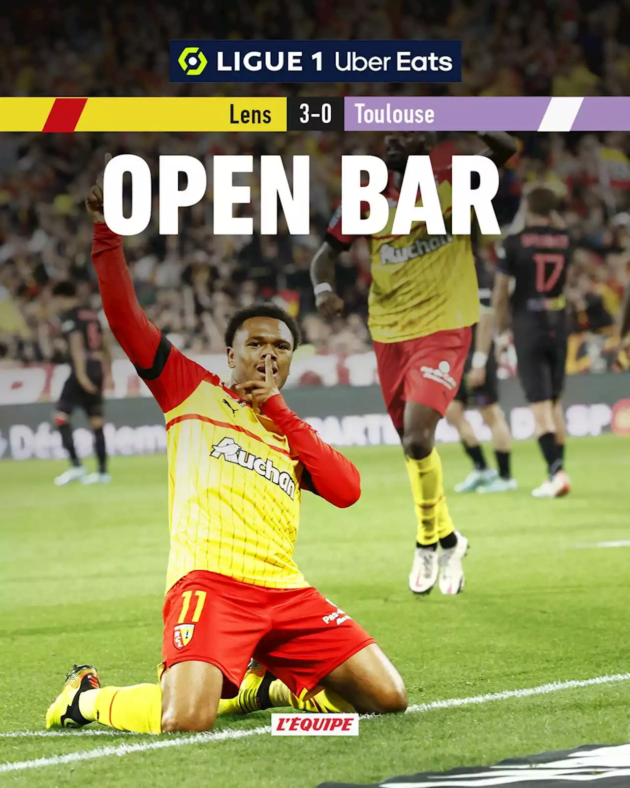 Lens s'impose face à Toulouse avec un triplé d'Openda et consolide sa deuxième place