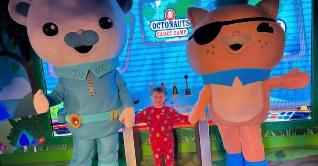 The Radford family gets up on stage during stay at Cbeebies Hotel