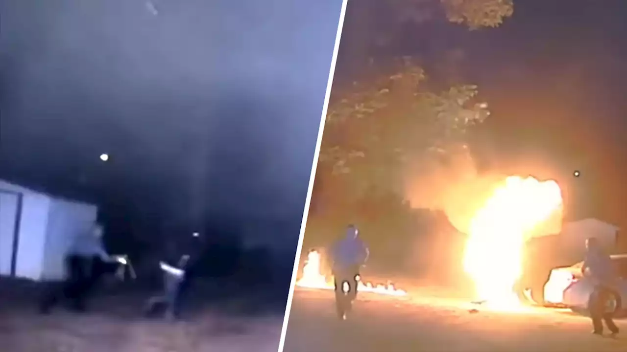 Biker's Backpack Bursts Into Flames After Being Tased During Chase With State Trooper