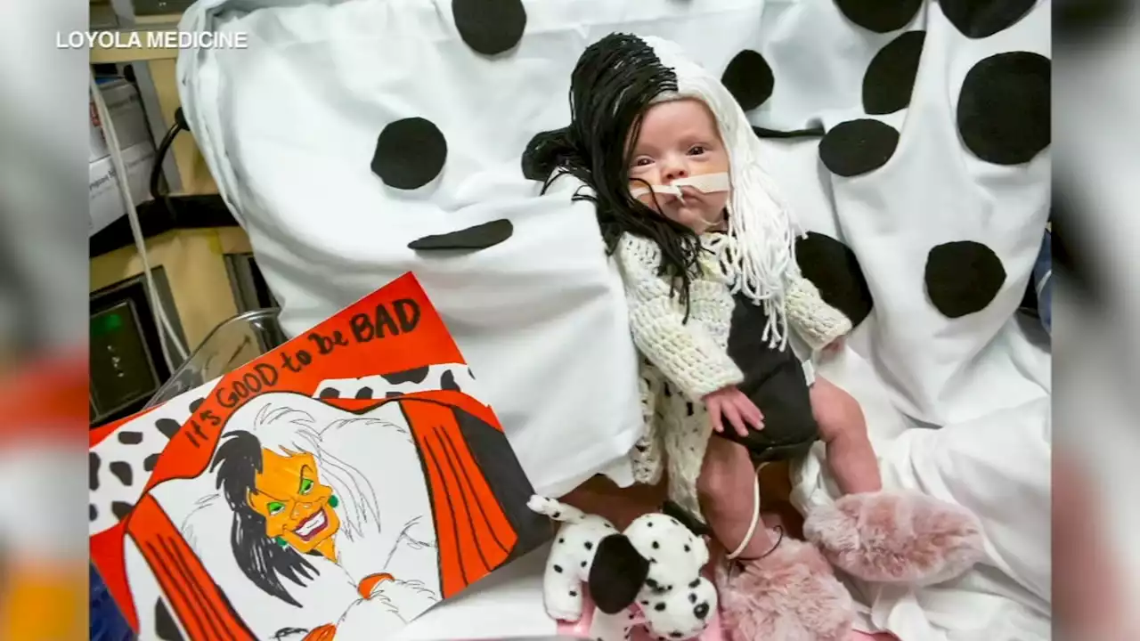 NICU babies show off Disney villain costumes for Halloween at Loyola University Medical Center